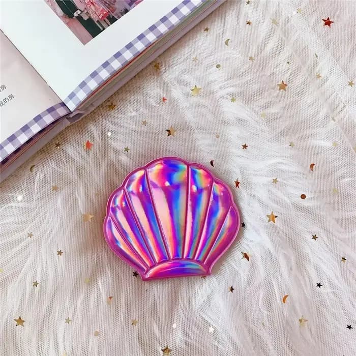 Rêve Laser couleur coquille forme miroir de maquillage 2X grossissant Portable Double face pliant po