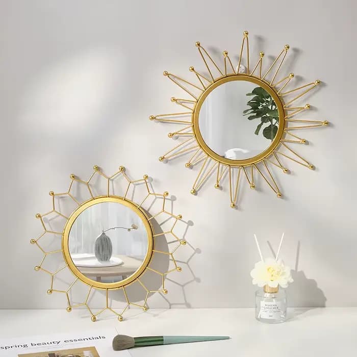 Petit miroir De maquillage doré esthétique pour filles