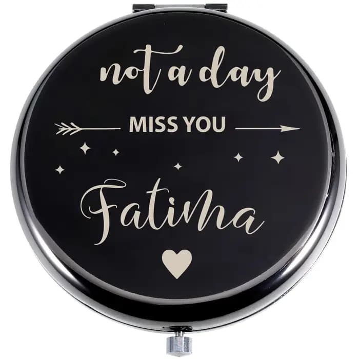 1PC Miroir argenté personnalisé avec gravure de nom