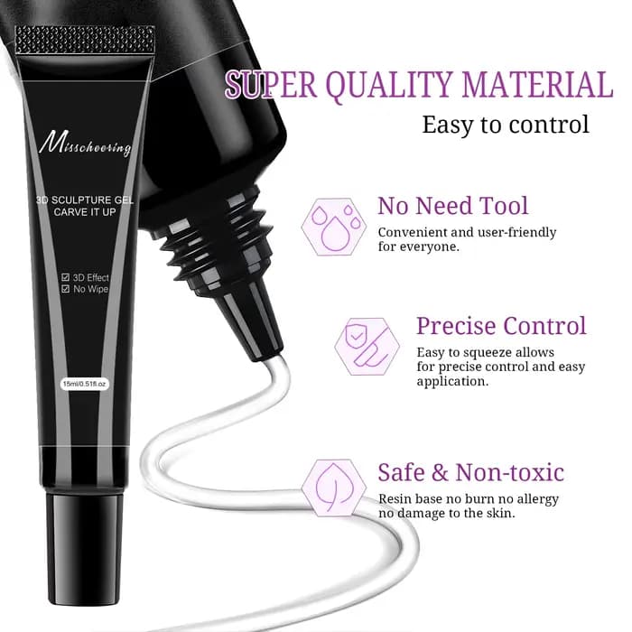 Gel de modélisation 3D pour Nail Art, adapté au Design des ongles, à faire soi-même, pour peinture,