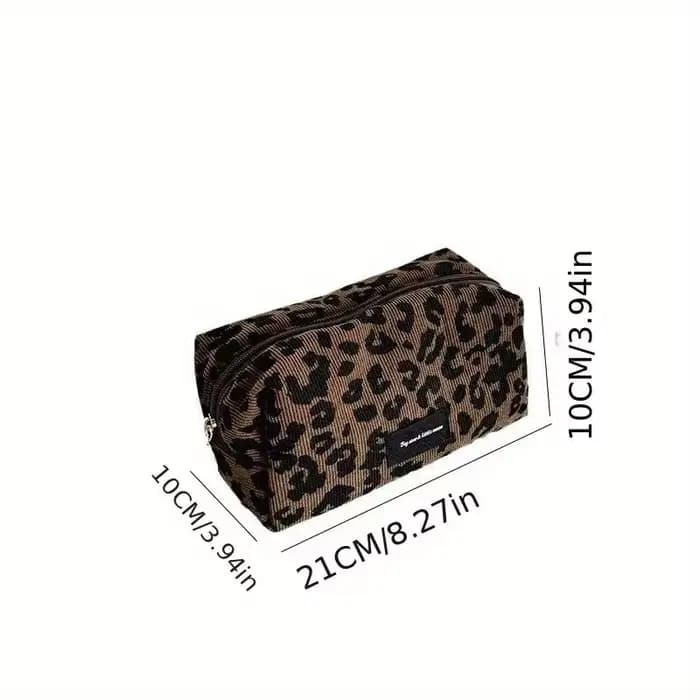 Trousse de maquillage unique à imprimé léopard • Pochette de rangement pour maquillage grande capaci