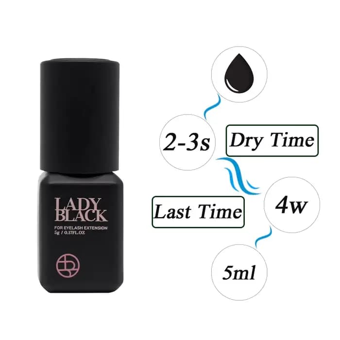 Corée 5ml dame colle noire séchage rapide forte Extension de cils colle rétention 4-5 semaines adhés