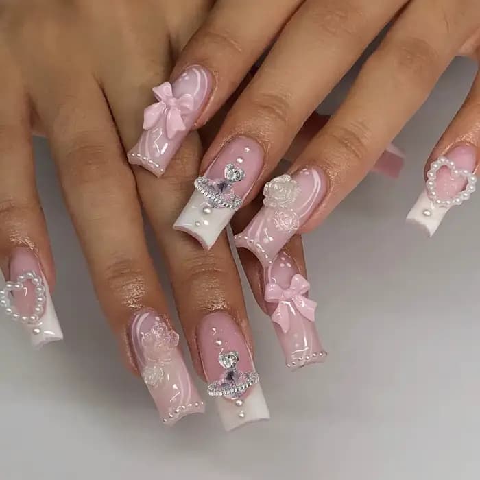 Faux Ongles Longs et Courts pour Femme et Fille, Nministériels d Floral Mignon, Décoration à 50 Poin