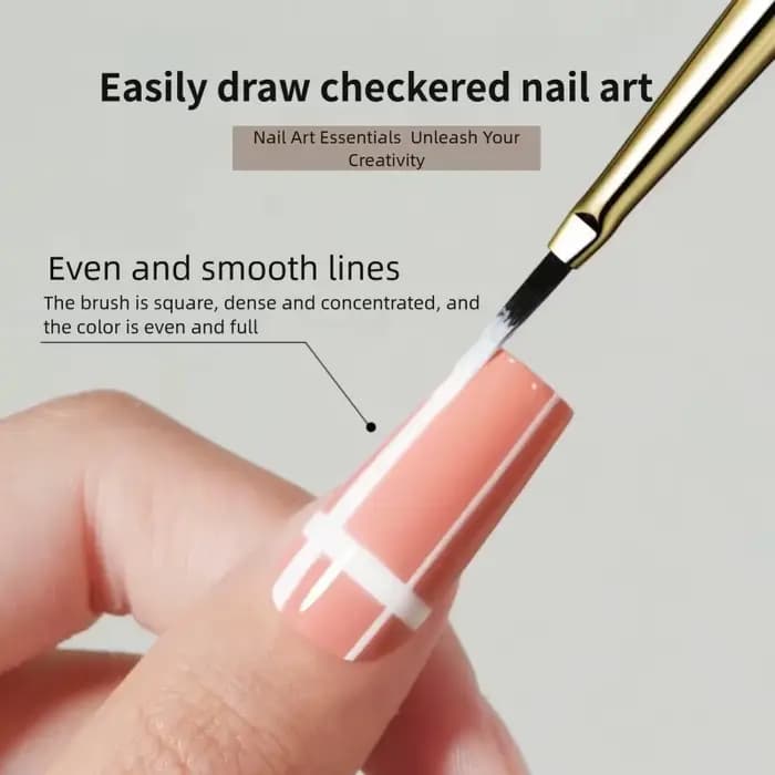 Ensemble de pinceaux pour Nail Art à carreaux français, stylo à dessin à motif de grille de ligne po