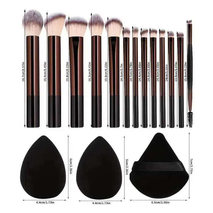 Ensemble de 16 pinceaux de maquillage professionnels