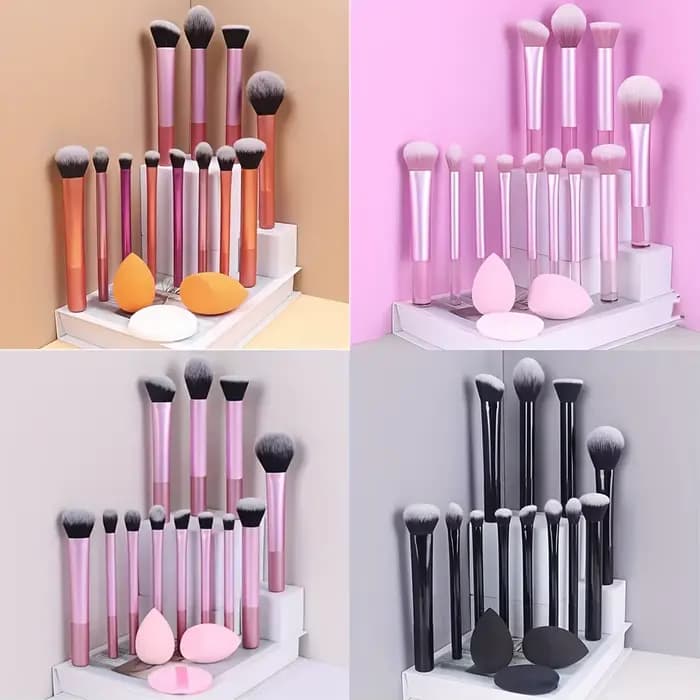 Ensemble de 12 pinceaux de maquillage multifonctionnels : pinceau pour poudre libre