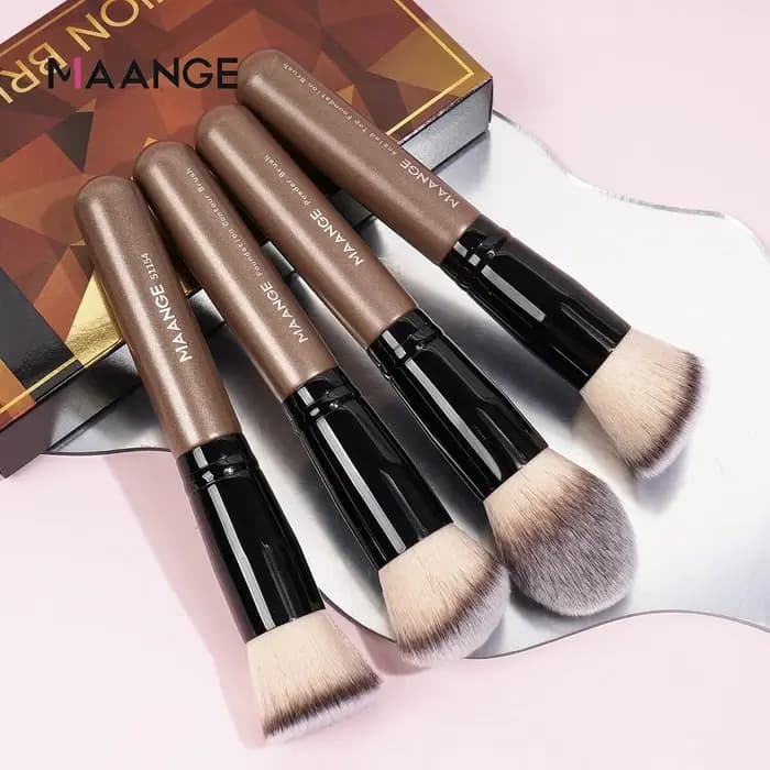 MAANGE 4 pièces pinceaux de maquillage avec étui fond de teint correcteur poudre pinceau