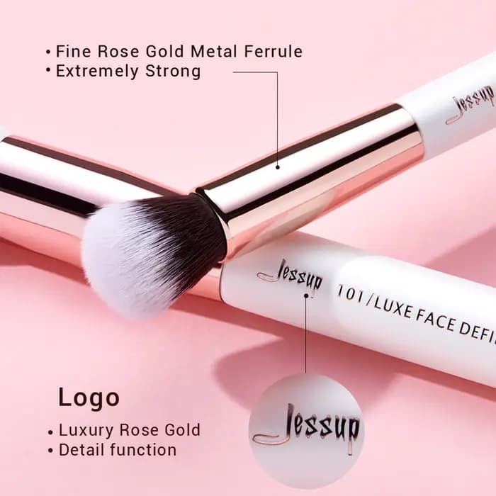 Jessup – ensemble de pinceaux de maquillage professionnels, 15 pièces, brosse de maquillage naturel-