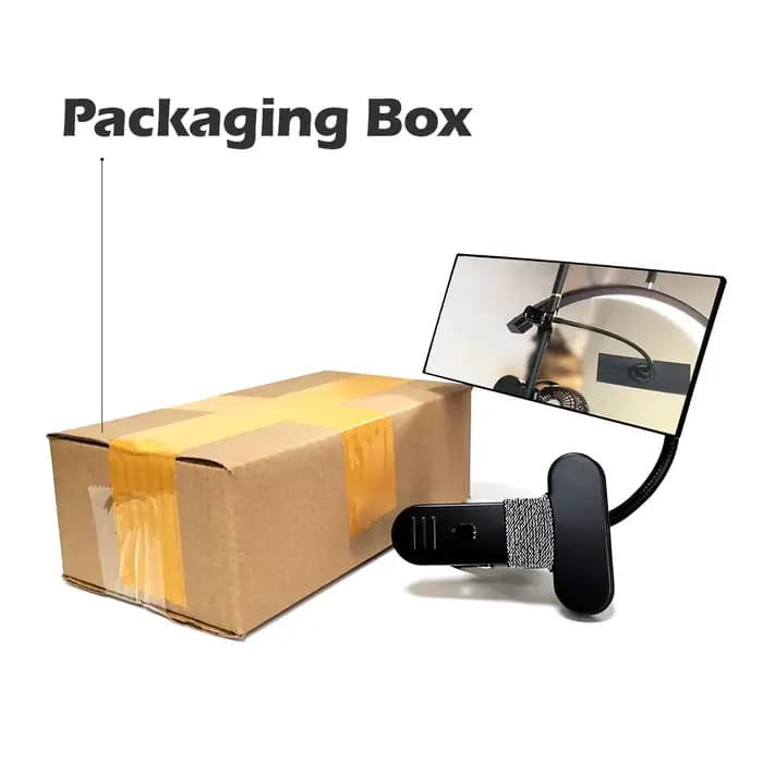 Miroir à Clip pour Extension de cils, avec cadre de protection, noir 360, 1 pièce ° Tige en métal av