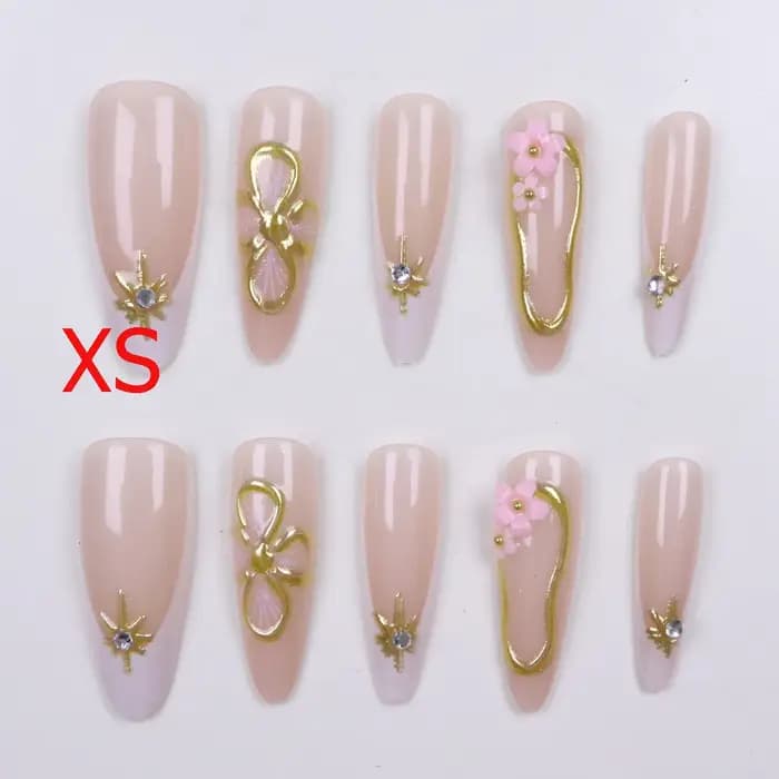 10 pièces-faux ongles de forme courte avec nœud papillon rouge-ensemble d'ongles de faux couverture complète-1pc lime