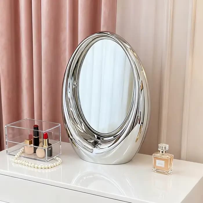 Miroir de maquillage rotatif Double face de Style de luxe