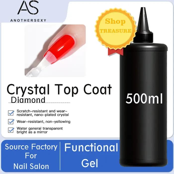 AS 500ml haute qualité Nail Art tremper UV/LED sans essuyer couche de finition Gel vernis Base manteau sans