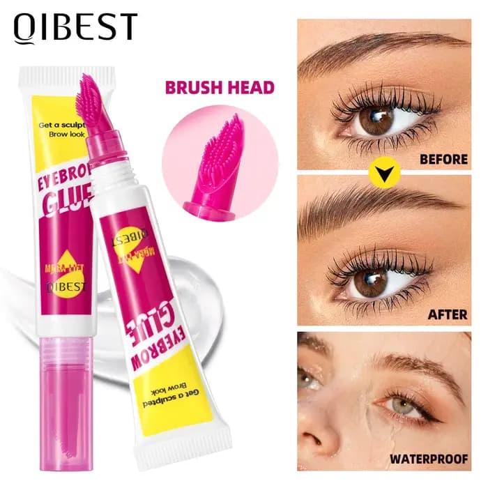 QIBEST Nouveau Design Brosse Peigne Transparente pour Sourcils Gel Coiffant Fixateur Longue Durée Crème Coiffante