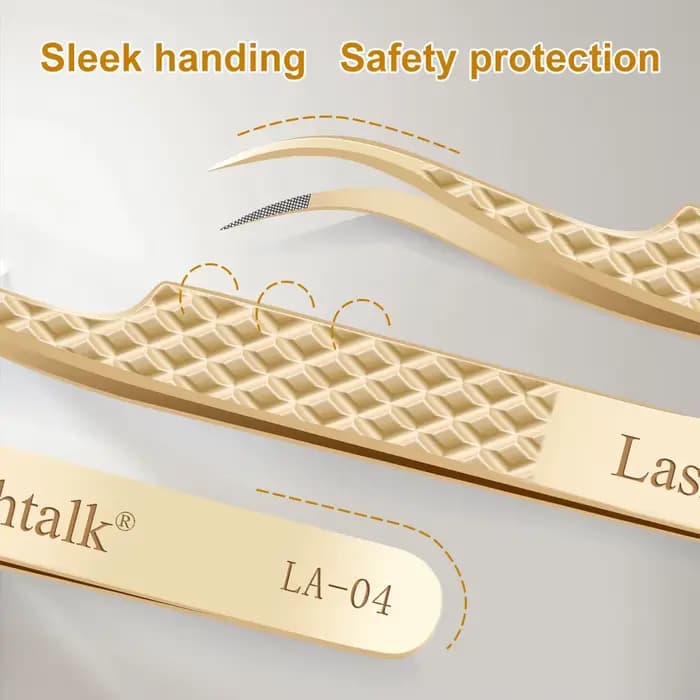 Lashtalk – pince à épiler à pointe de Fiber de précision, Extensions de cils, poignée en diamant, an