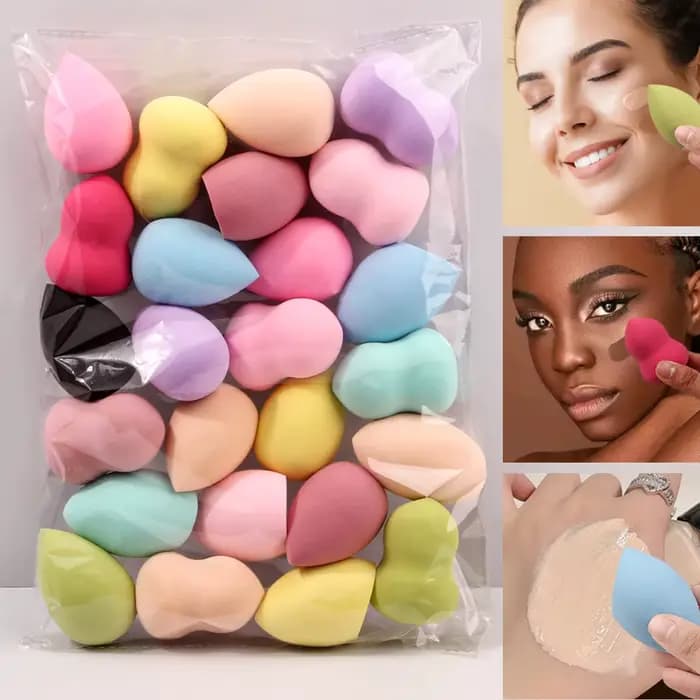 Éponge de maquillage grande taille, formes colorées mélangées aléatoirement, 25 pièces, design goutt