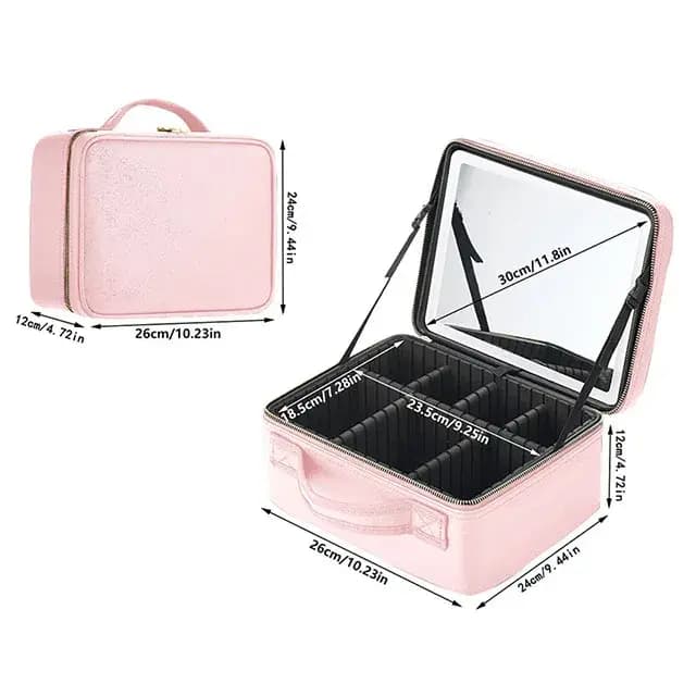 Trousse à cosmétiques intelligente LED avec miroir