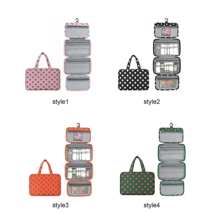 Sacs de toilette pliables à pois