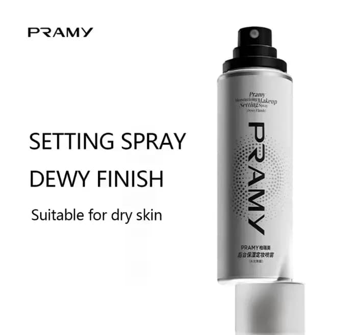 Spray Fixateur de Maquillage PRAMY 100ml Quicksand Longue Durée Imperméable Sans Alcool Anti-Transpiration Contrôle du