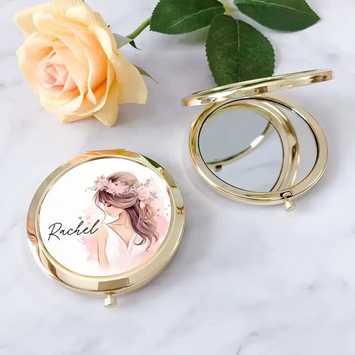 Miroir de maquillage personnalisé avec lettres