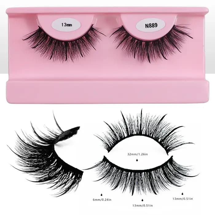REDSIREN Faux cils en vison pointes vaporeux épais naturel pleine bande