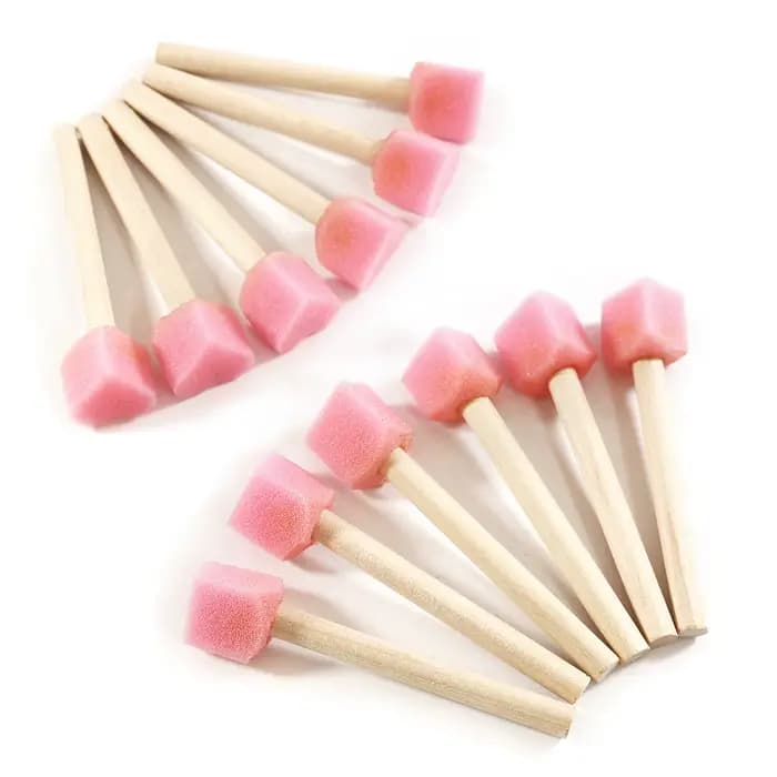 12 éponges en forme de cœur rose avec manche