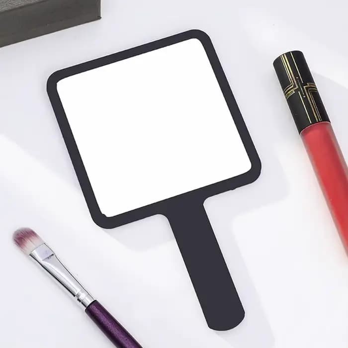 Miroir de maquillage carré compact avec poignée