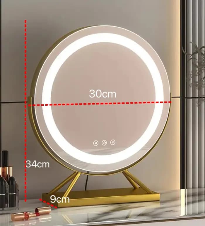 Miroir de Maquillage de Vanité Éclairé avec Lumières 3 Modes d'éclairage de Couleur