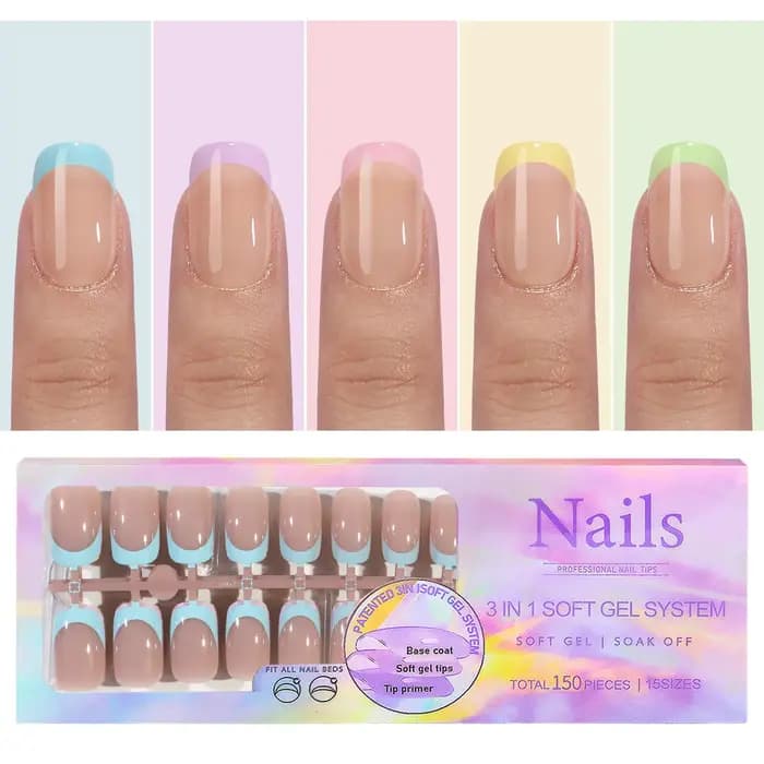150 pièces multi-tailles faux ongles presse