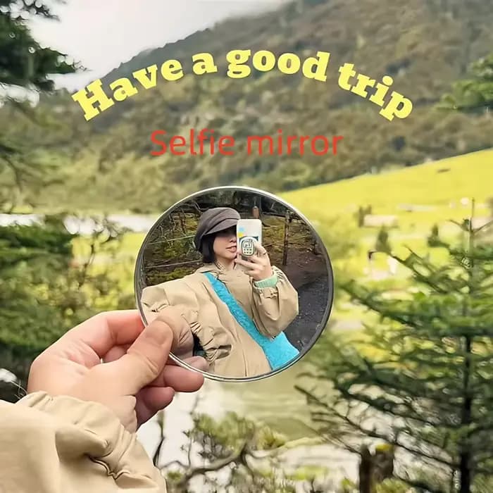 Mini miroir rond pour selfie de voyage