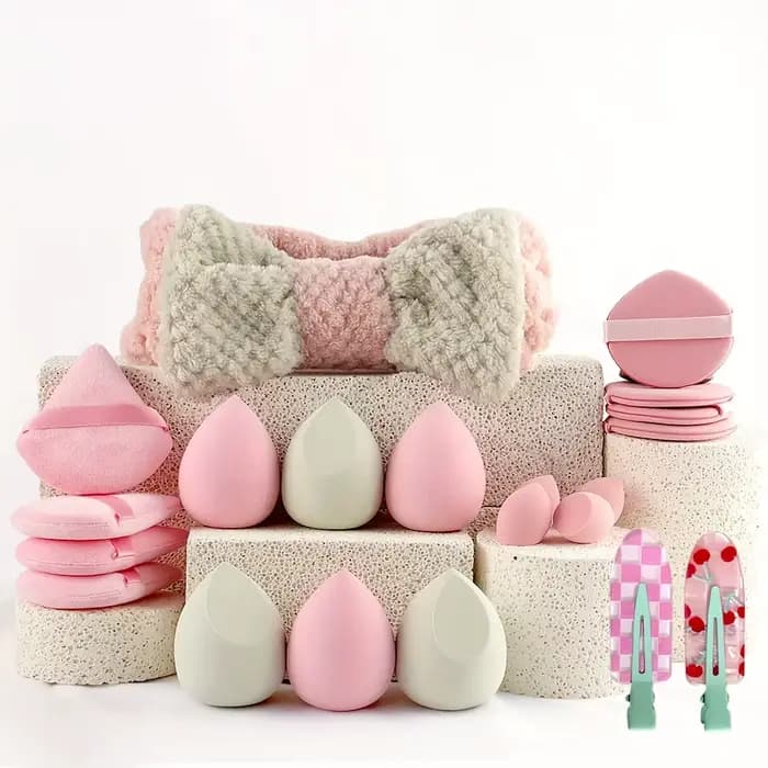 Kit de maquillage rose 20/40 pièces avec ensemble de pinceaux