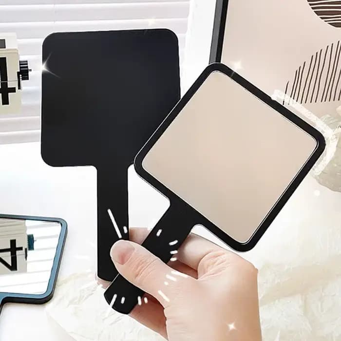 Miroir de maquillage carré compact avec poignée