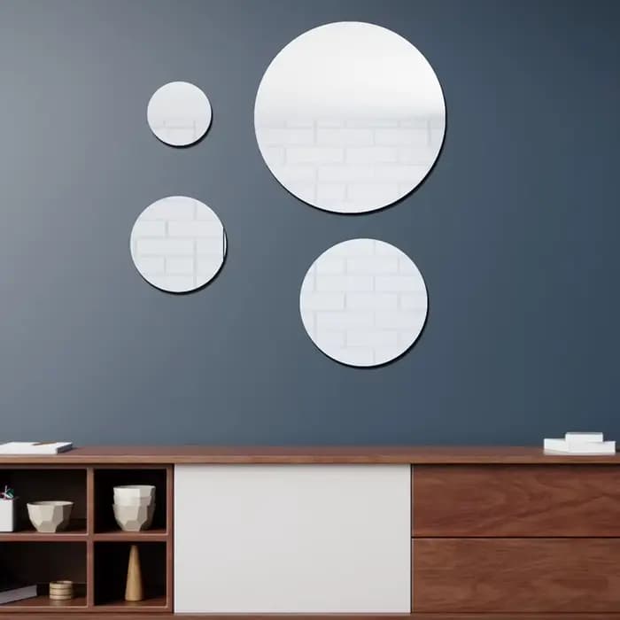 Mini Miroir Autocollant Mural Rond en Acrylique