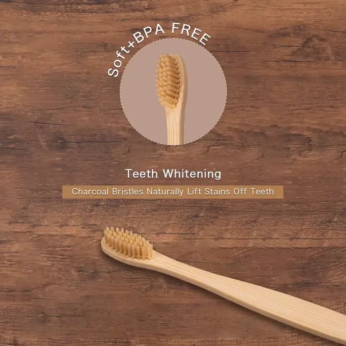 10 pièces brosse à dents colorée ensembles de brosses à dents en bambou naturel dents au charbon de