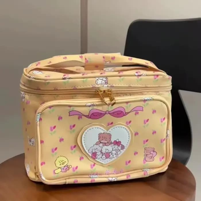 Sac de maquillage pour femme Mikko grande capacité, rose, adorable, sac de rangement portable, poche