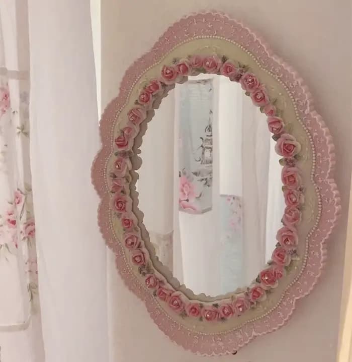 Miroir de bureau sur pied, grande décoration de maison, élégant, rose écologique, Vintage, Baroque,