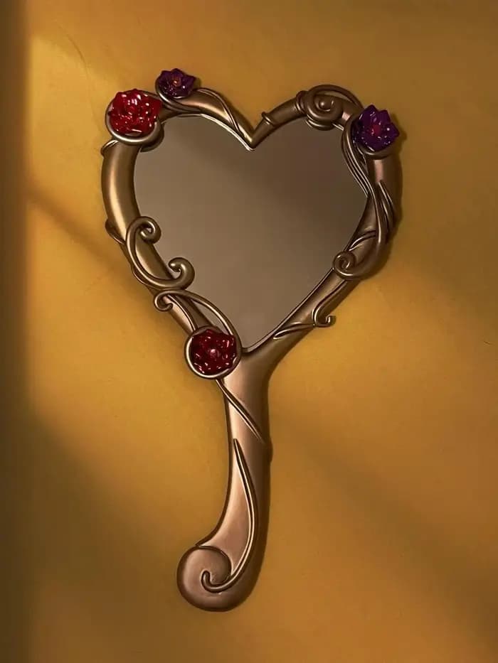 Miroir de Maquillage Portable Rétro pour Femmes, Modèle Princesse Melody, Magnifique et Élégant, 202