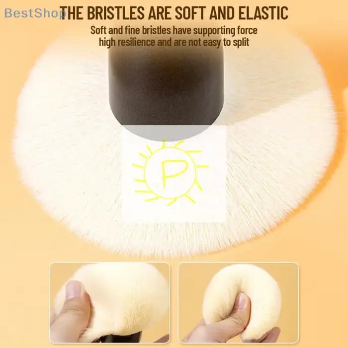 ♥ Grand pinceau de poudre pour le visage moelleux – Pinceaux de maquillage en fibres synthétiques douces pour Blush