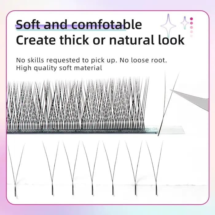 Yelix-Extensions de Cils Ultra-Minces en Y, Brun Foncé, Légères, Préfabriquées, à Pointe Unique, Nou