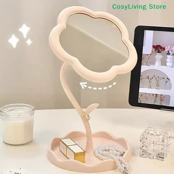Miroir de maquillage de bureau en forme de tournesol