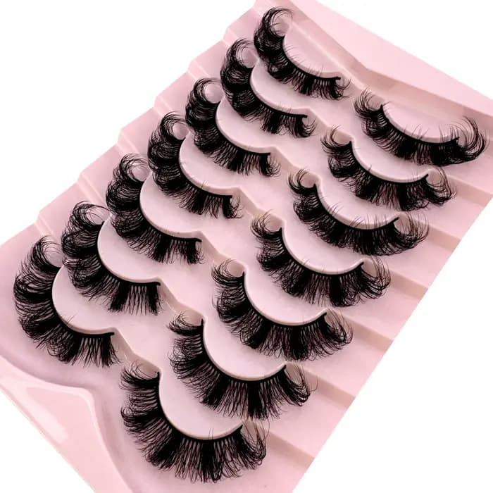 7 paires de cils de bande russe naturelle