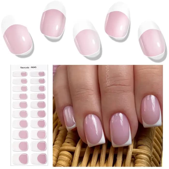 Enveloppes pour ongles semi-durcies, 16/20 pointes, adhésif de couleur unie, imperméable, Gel longue