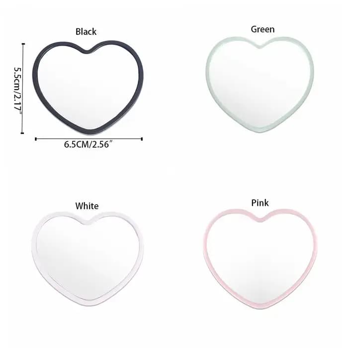 Miroir portable en forme de cœur à une face