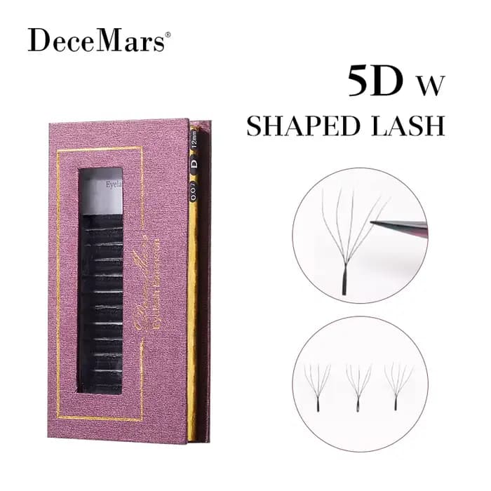 DeceMars 5D - Extension de cils en forme de W (12 lignes/plateau) pour le maquillage
