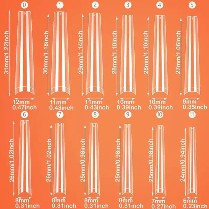 120 pièces longs clair cercueil ongles conseils courbe Extra longue demi couverture cercueil ongles