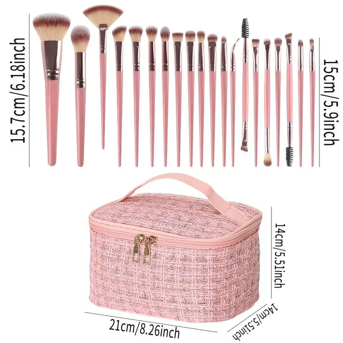 Kit de maquillage rose 20/40 pièces avec ensemble de pinceaux