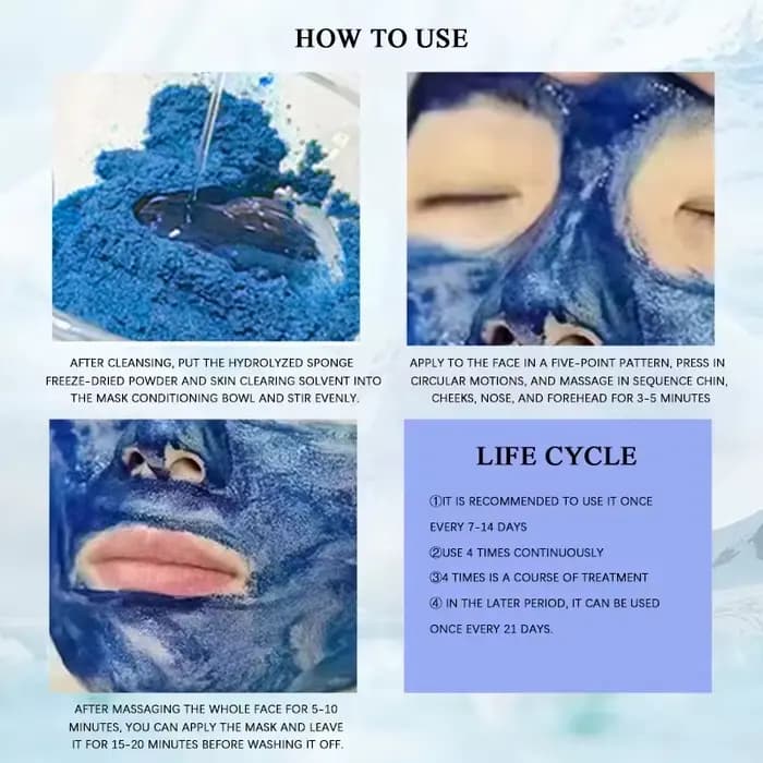 Éponge cristalite bleu cuivre Peptide régénération du collagène extrait biologique naturel