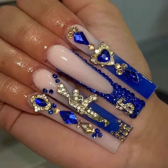 Faux ongles français Sweet Cool Spice Girl souhaits on N64.Black, N64.Y2k, étoile, paillettes, diama