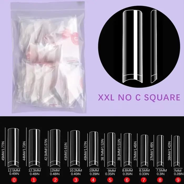 500 pièces XXL No C courbe ongles conseils pour ongles en acrylique