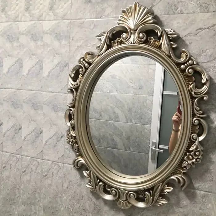 Miroir de maquillage Vintage mural esthétique ovale Design européen