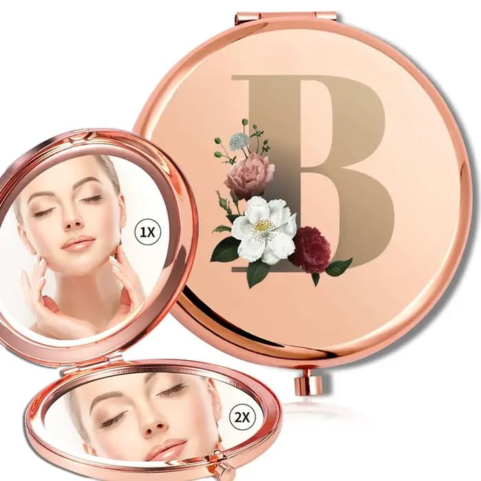 Miroir de maquillage rond pliant pour femme